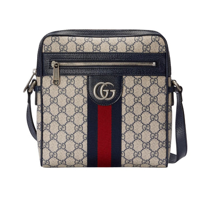 Ophidia Small GG Supreme Canvas Messenger Bag Beige And Blue 25cm ‎547926 96iwn 4076 OPHIDIA Bag
