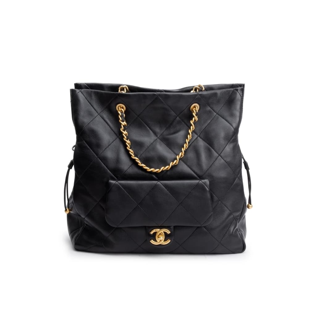 25C Shopping Bag Large Smooth Leather Tote Bag Black 33cm AS5315 B19030 10601 25 New Collection Bag