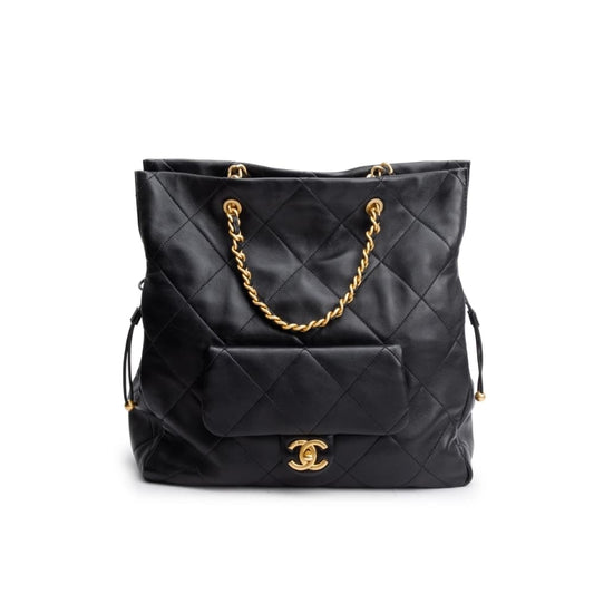 25C Shopping Bag Large Smooth Leather Tote Bag Black 33cm AS5315 B19030 10601 25 New Collection Bag