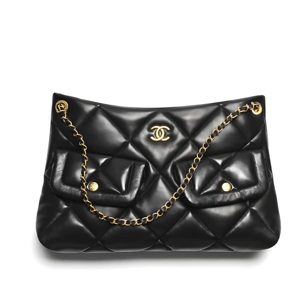Shopping Bag Large Shiny Smooth Leather Tote Bag Black 38cm AS5740 B22139 94305 22 New Collection Bag Shopping Bag