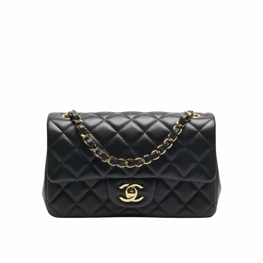 Classic Mini Grained Leather Flap Bag Black 20cm A69900 Y04059 94305 Classic Bag