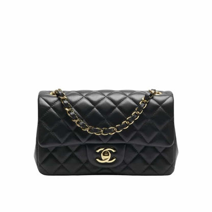 Classic Mini Grained Leather Flap Bag Black 20cm A69900 Y04059 94305 Classic Bag