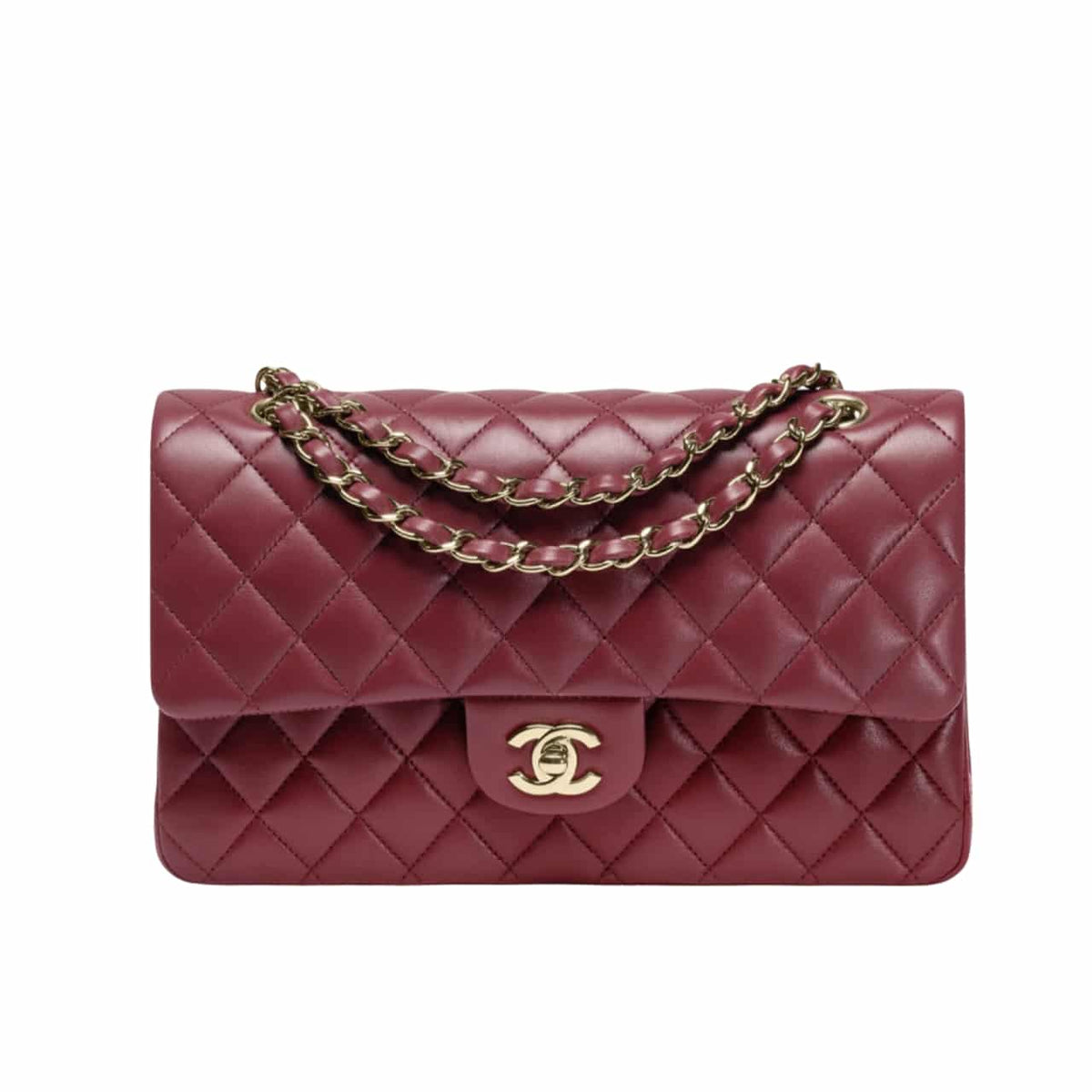 Classic 11.12 Medium Smooth Leather Flap Bag Burgundy 25cm A01112 Y04059 NZV44 22 New Collection Bag Flap Bag