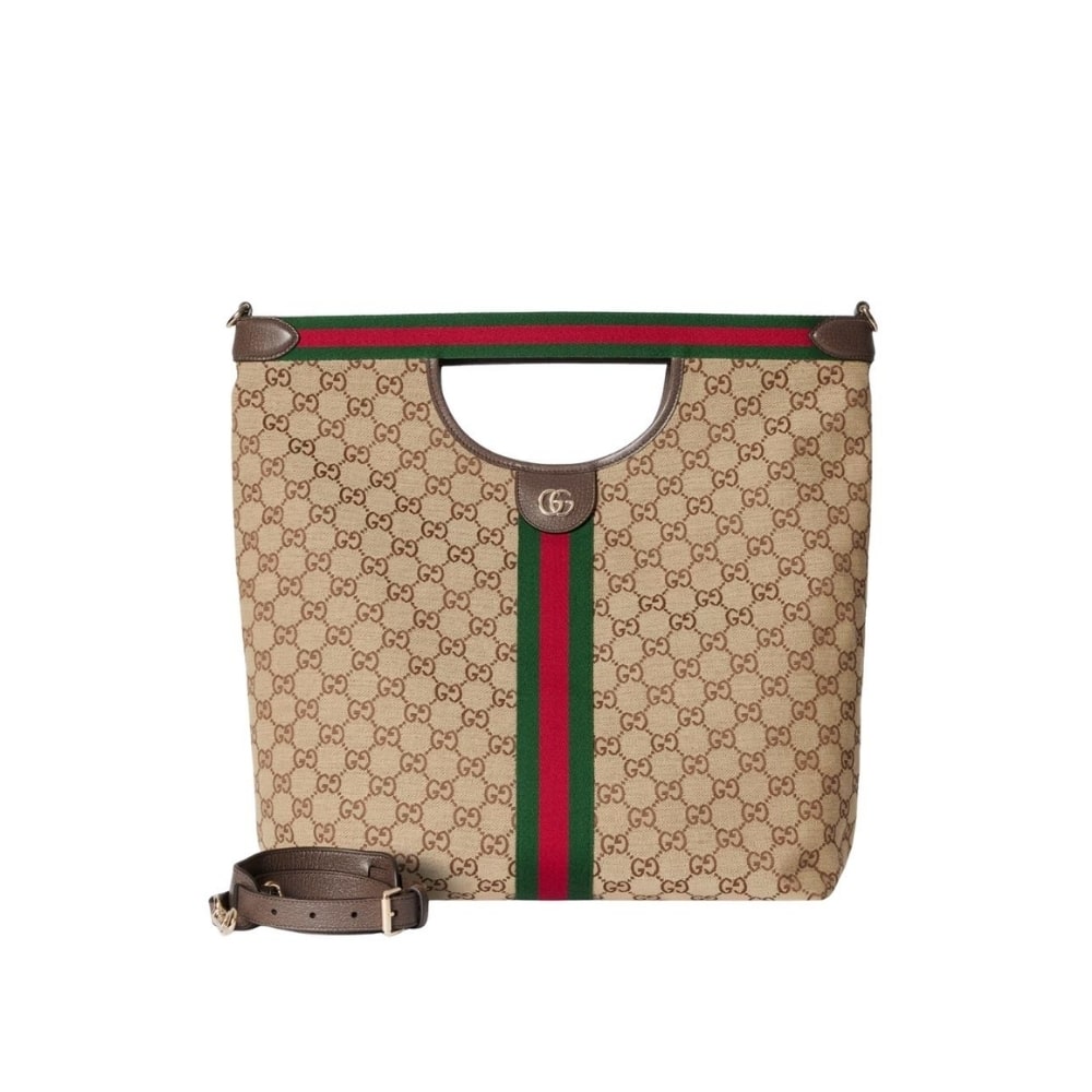 Giglio Large GG Monogram Canvas Tote Bag Beige And Brown 39Cm 865452 FAFZE 9871 Giglio Bag