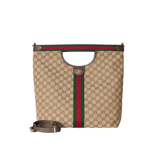 Giglio Large GG Monogram Canvas Tote Bag Beige And Brown 39Cm 865452 FAFZE 9871 Giglio Bag