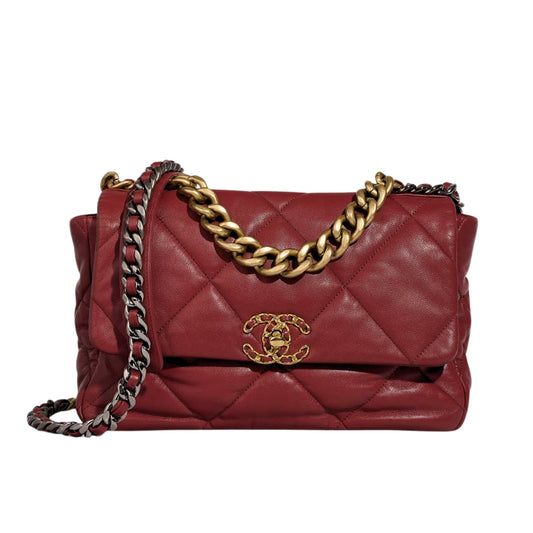 19 Small Shiny Crumpled Leather Flap Bags Burgundy 22cm 22 New Collection Bag Flap Bag