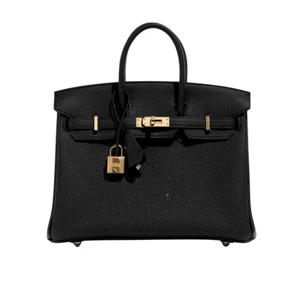 Birkin B25 Togo Leather Gold-Tone Hardware Handbag Black 25cm Birkin Bag