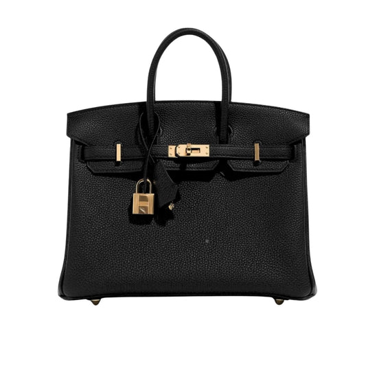 Birkin B25 Togo Leather Gold-Tone Hardware Handbag Black 25cm Birkin Bag