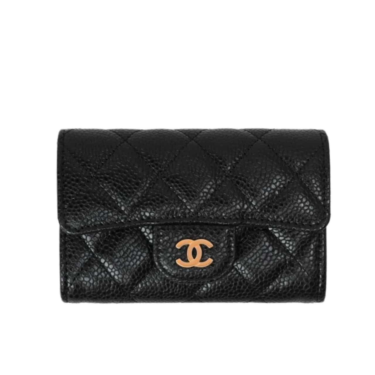 Classic Card Holder Grained Leather Black 10cm AP0214 Y01864 C3906 Classic Bag