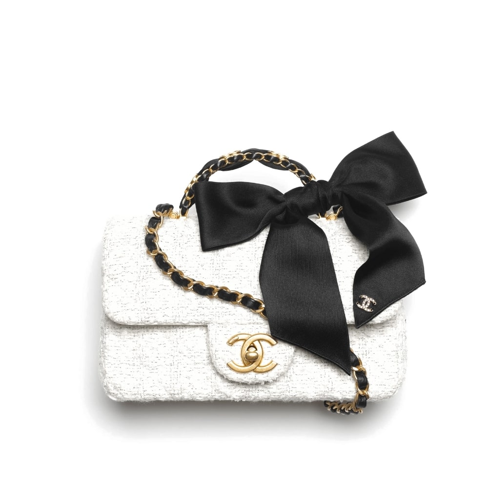 Classic Mini Velvet Top Handle Bag White 20Cm As5875 B22482 Mb103 Classic Bag