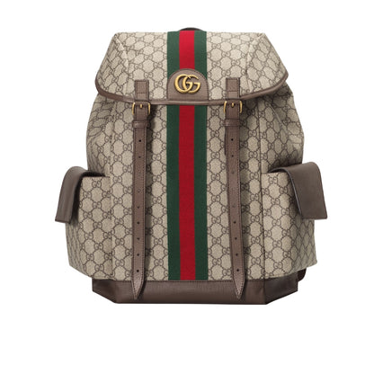 Ophidia Medium GG Supreme Canvas Backpack Beige Brown 40cm 598140 HUHAT 8564 OPHIDIA Bag