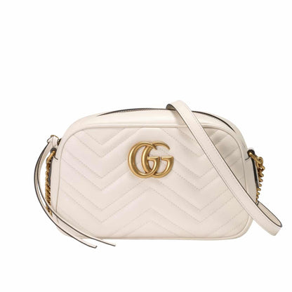 GG Marmont Small Matelasse Leather Shoulder Bag White 24cm 447632 DTD1T 9022 MARMONT Bag