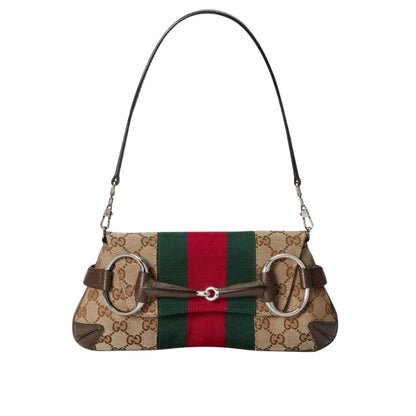 Horsebit Small GG Supreme Canvas Shoulder Bag Beige Ebony 27Cm 764339 FACM2 8747 Horsebit 1955 Bag