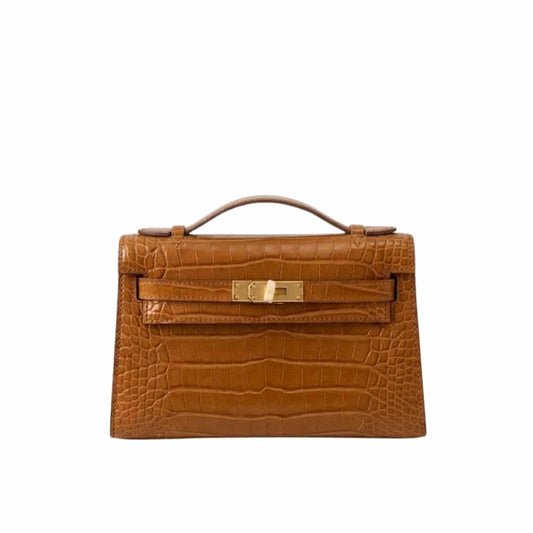 Kelly Mini Pochette Mississippi Pochette Tabac Camel 22Cm Kelly Bag