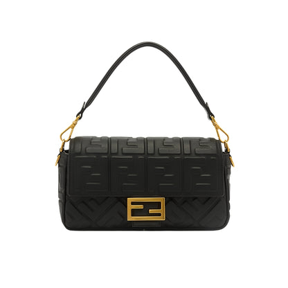 Baguette Nappa Leather With FF Motif Shoulder Bag Black 27Cm 8BR600A72VF15ZW 22 New Collection Bag Baguette Bag