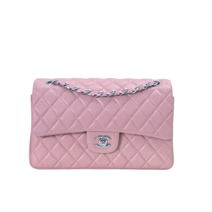 Classic Medium Smooth Leather Double Flap Bag Light Pink 25Cm 22 New Collection Bag Flap Bag