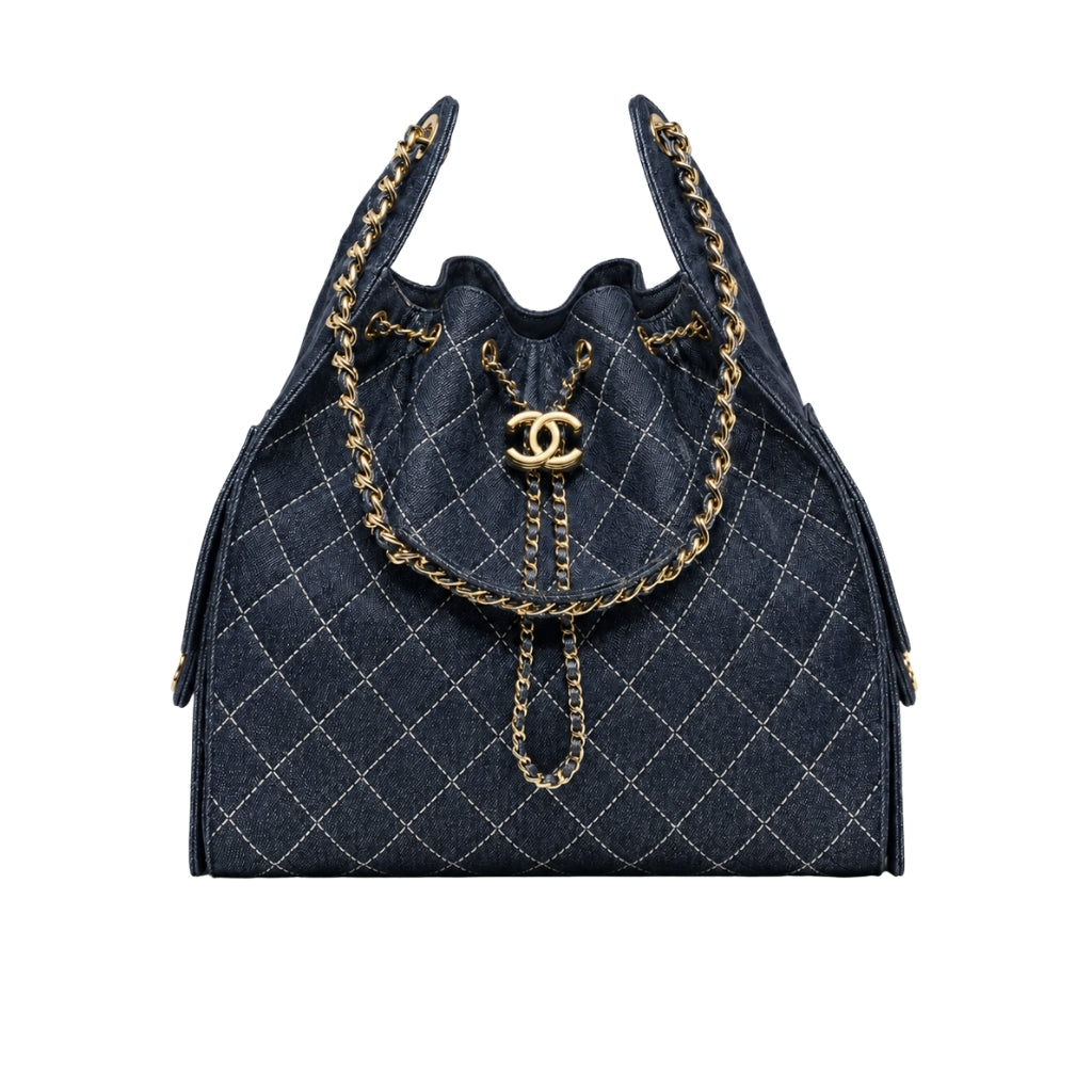 25 Medium Washed Denim Handbags Dark Blue 34cm 25 New Collection Bag