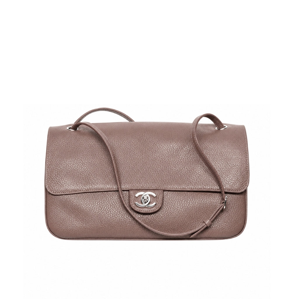 Maxi Flap Bag Grained Leather Light Brown 32cm 22 New Collection Bag Flap Bag