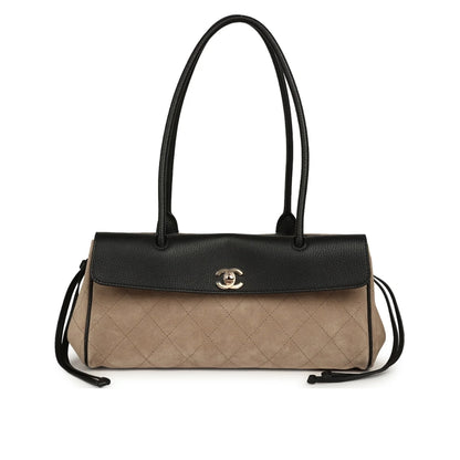 Small Shopping Bag Suede Leather Beige And Black 30cm 22 New Collection Bag Shopping Bag