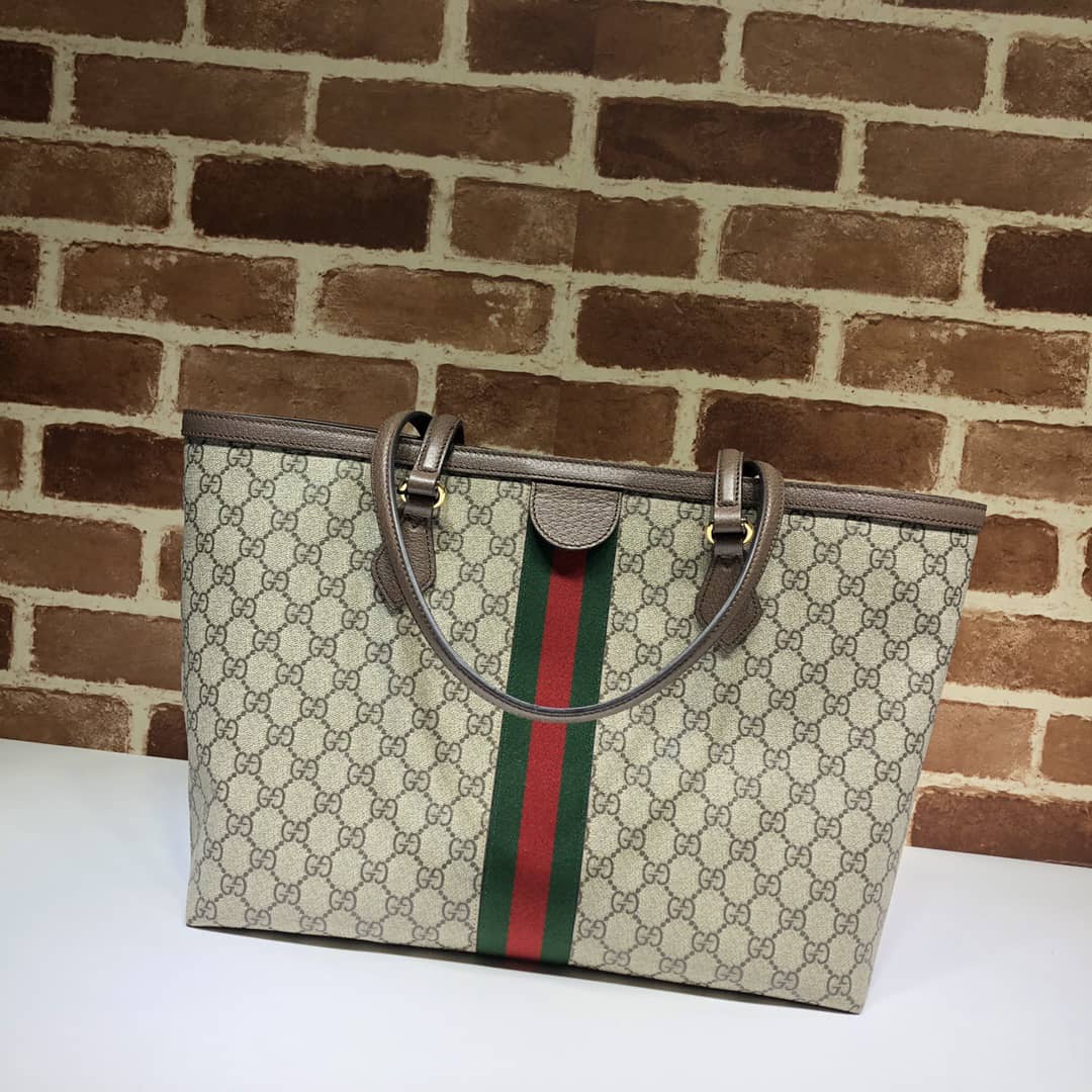 Ophidia Large GG Supreme Canvas Tote Bag Beige And Dark Brown 38Cm 631685 96IWB 8745 OPHIDIA Bag