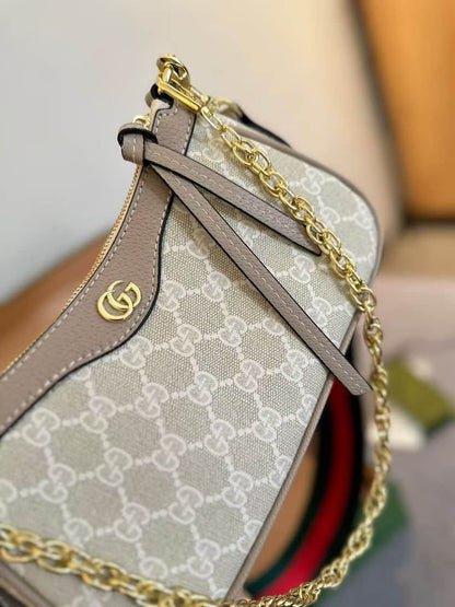 Ophidia Small GG Supreme Canvas Shoulder Bag Beige And White 25Cm 735132 UULAG 9682 OPHIDIA Bag