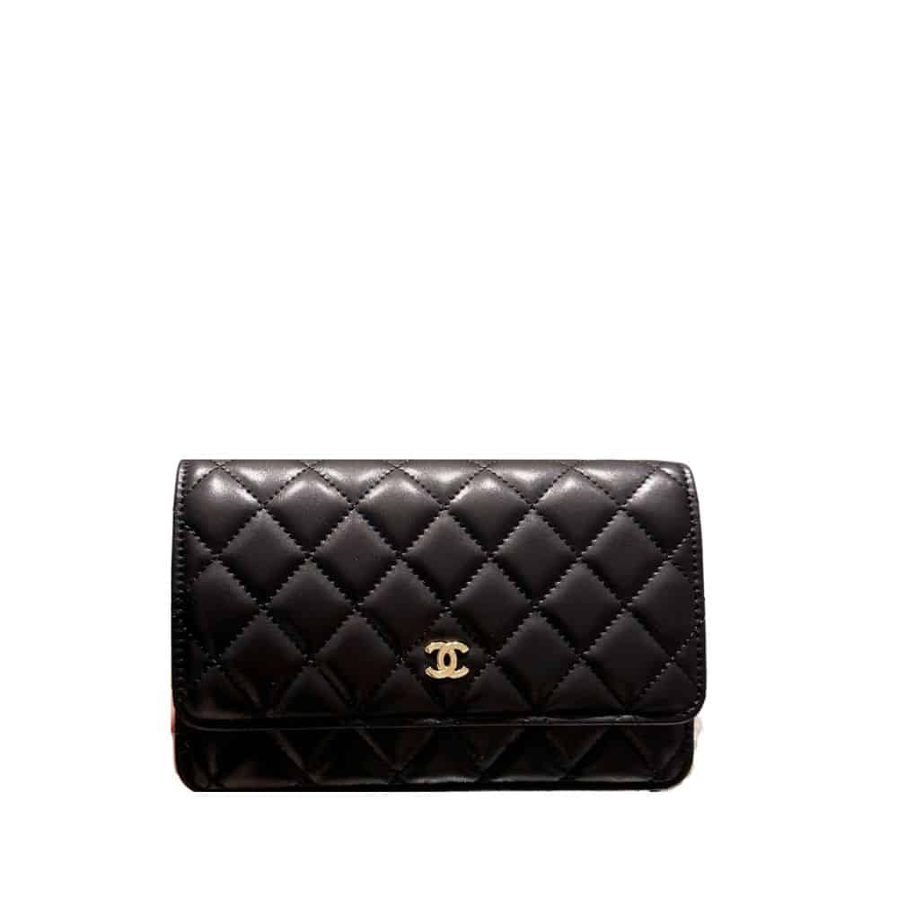 Classic Mini Smooth Leather Wallet On Chain Black 20cm Classic Bag