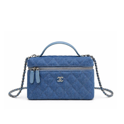 Classic Small Denim Vanity Case Blue 19cm Classic Bag