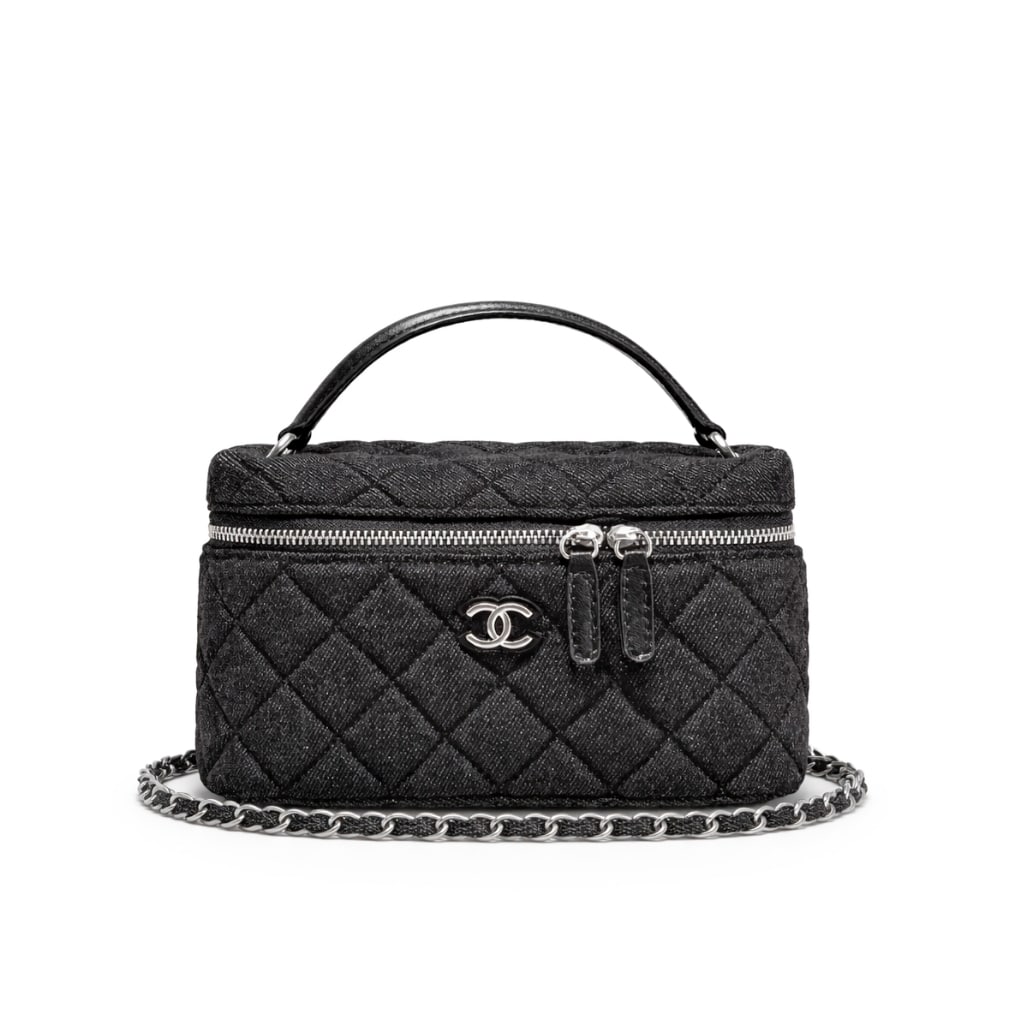 Classic Small Denim Vanity Case Black 19cm Classic Bag