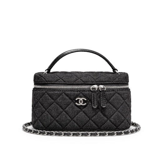 Classic Small Denim Vanity Case Black 19cm Classic Bag