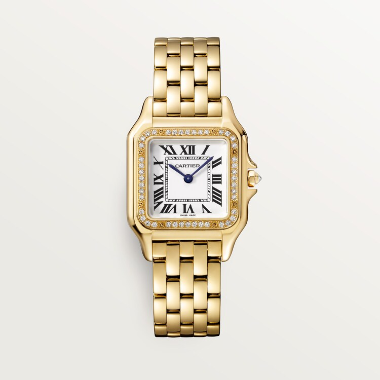 Unworn wrist watch Panthère de wrist watch Medium, 18k Yellow Gold, Diamonds, 27mm x 36mm, Ref# WJPN0016, box and papers watch