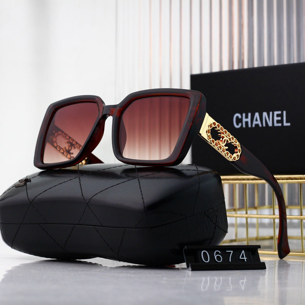 2026 Square full frame new sunglasses 0674