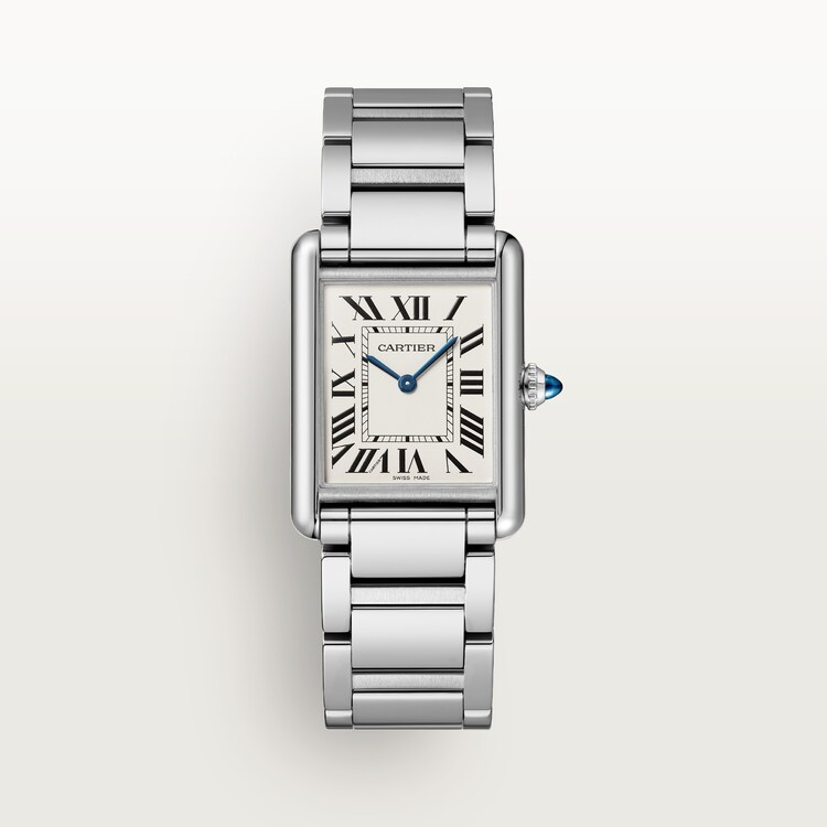 Unworn wrist watch Tank Must de wrist watch, Large Stainless Steel, 33.7mm x 25.5mm, Ref# WSTA0052, box and papers watch