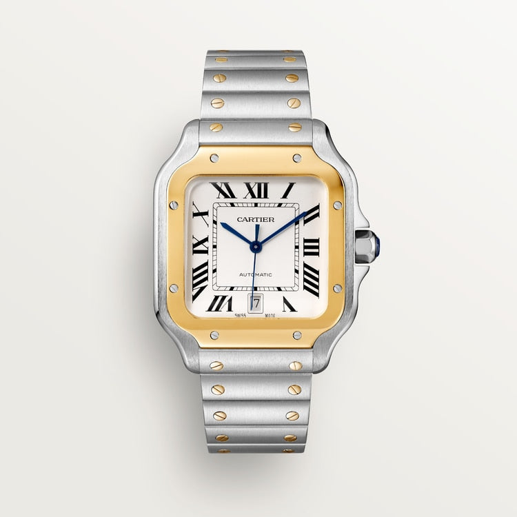 Unworn wrist watch Santos de wrist watch, Stainless Steel and 18k Yellow Gold, 39.8mm, Ref# W2SA0009, box and papers watch