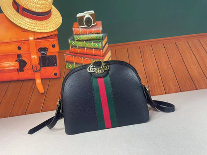 Ophidia Small Grained Leather Shoulder Bag Black 23cm 499621 DJ2DG 1060 OPHIDIA Bag