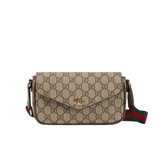 Ophidia Mini GG Supreme Canvas Shoulder Bag Beige Ebony 22Cm OPHIDIA Bag