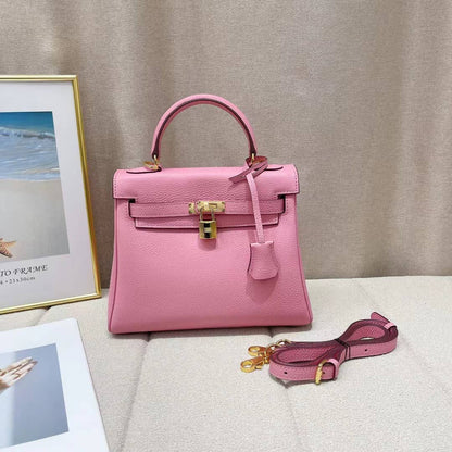 Kelly 28 Sellier Epsom Leather Handle Bag Rose Confetti 28cm Kelly Bag