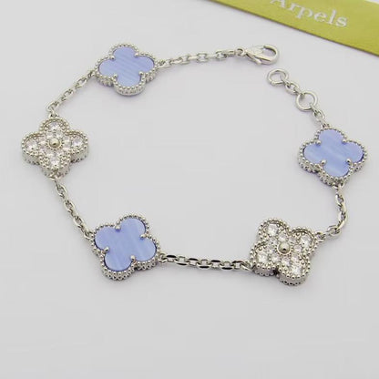 18K Celestial Vintage Alhambra Purple Diamonds Bracelet
