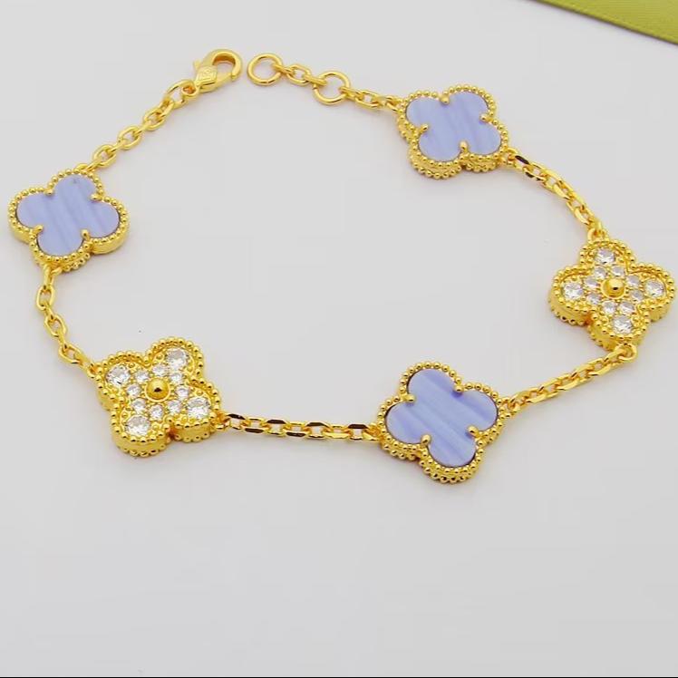 18K Celestial Vintage Alhambra Purple Diamonds Bracelet