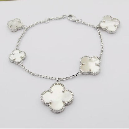 18K Celestial Magic Alhambra Five Pearls Motifs Clover Bracelet