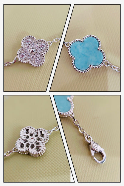 18K Celestial Vintage Alhambra Five Motifs Agate Bracelet