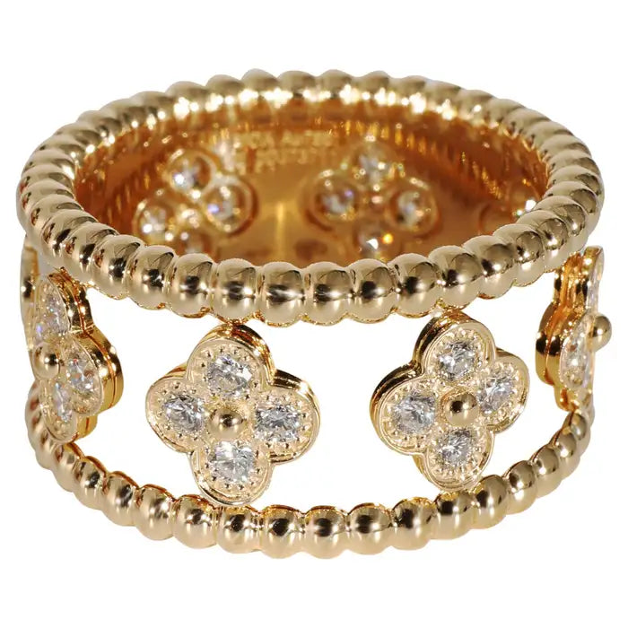 18K Celestial Perl̩e Clovers Ring