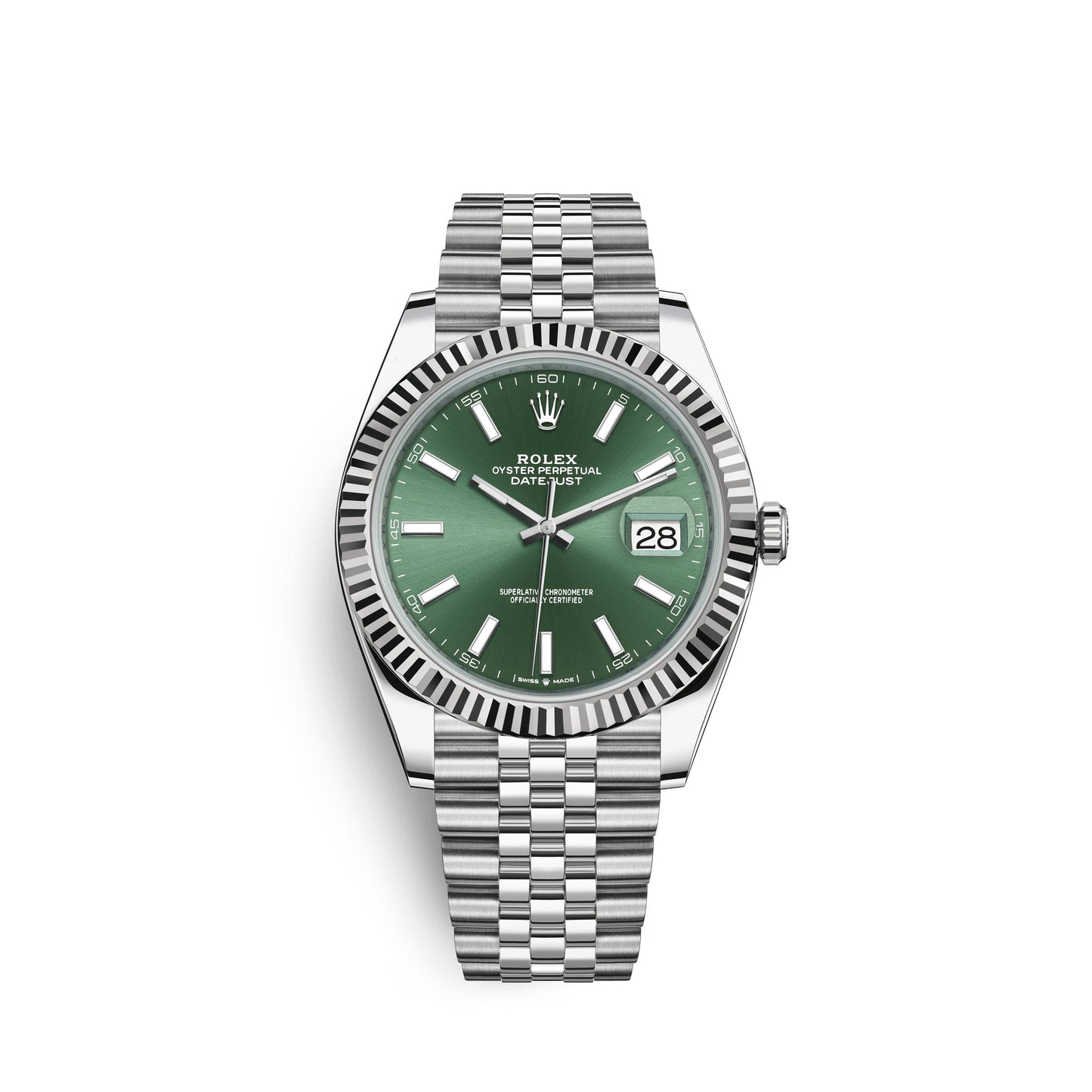 wrist watch Datejust 41mm, Oystersteel and 18k White Gold, Ref# 126334-0028 watch