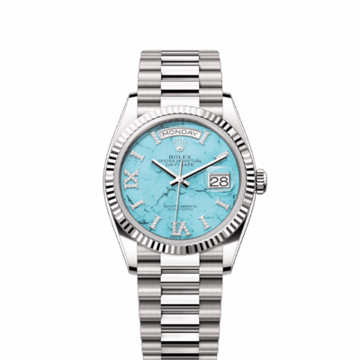 wrist watch Day-Date 36, 18k White Gold with Diamond-set, 36mm, Ref# 128239-0044 watch
