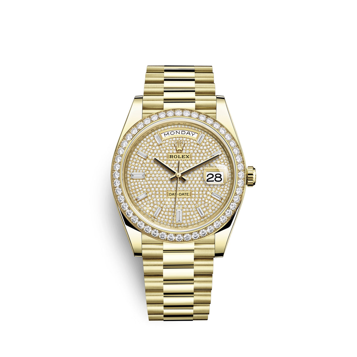 wrist watch Day-Date, 40mm, 18k Yellow Gold and Diamonds, Ref# 228348rbr-0037 watch