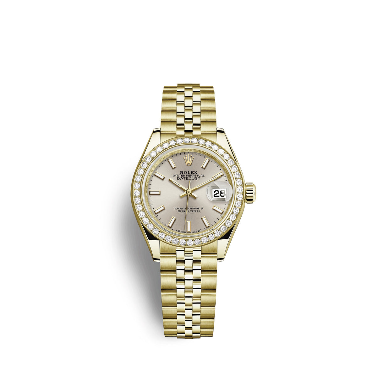 wrist watch Lady-Datejust 28, 18kt Yellow Gold and diamonds, Ref# 279138RBR-0012 watch