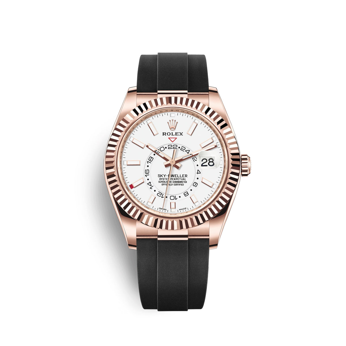 wrist watch Sky-Dweller 42mm, 18k Everose Gold, Oysterflex, Ref# 326235-0004 watch