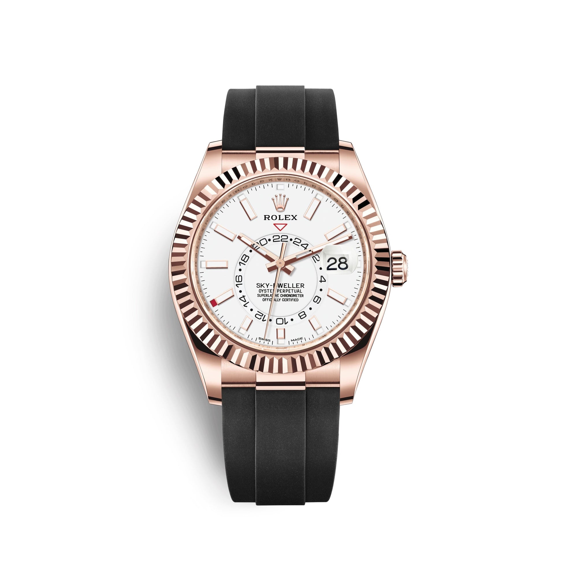 wrist watch Sky-Dweller 42mm, 18k Everose Gold, Oysterflex, Ref# 326235-0004 watch