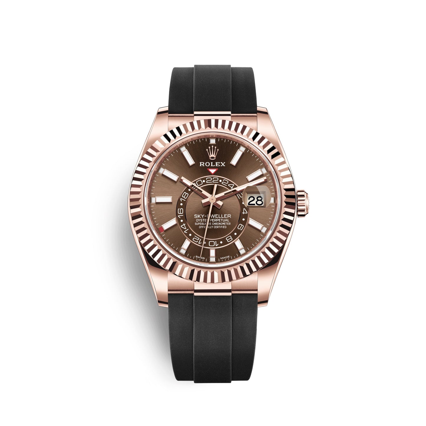 wrist watch Sky-Dweller 42mm, 18k Everose Gold, Oysterflex, Ref# 326235-0005 watch