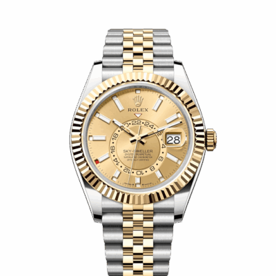 wrist watch Sky-Dweller, 42mm, Oystersteel and 18k Yellow Gold, Champagne, Jubilee,Ref# 336933-0002 watch