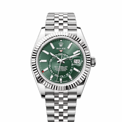 wrist watch Sky-Dweller, 42mm, Oystersteel and 18k White Gold, Green, Jubilee, Ref# 336934-0002 watch